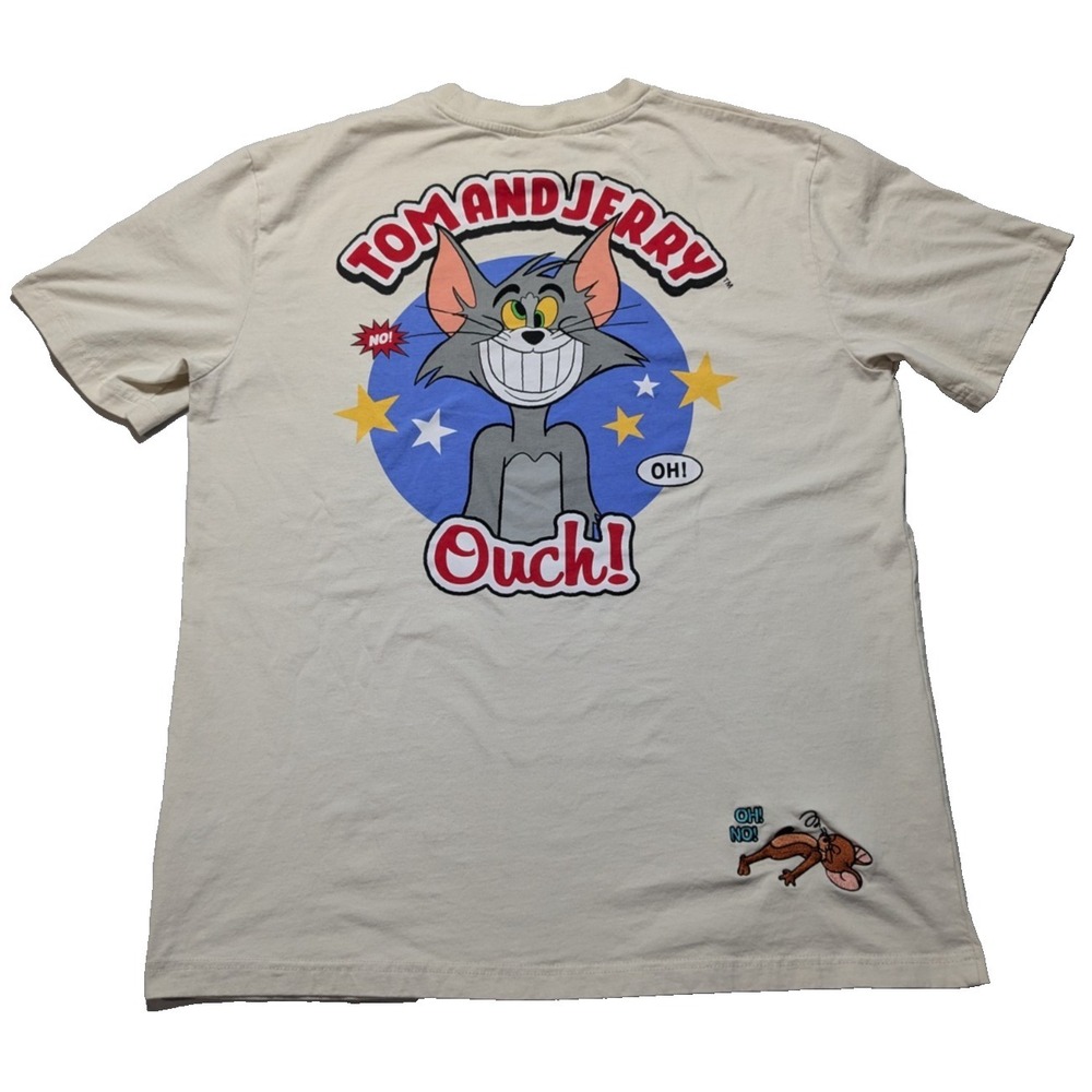 TOM and JERRY OUCH x SHOE PALACE - Men 2XL Khaki Double-Sided T-Shirt‎